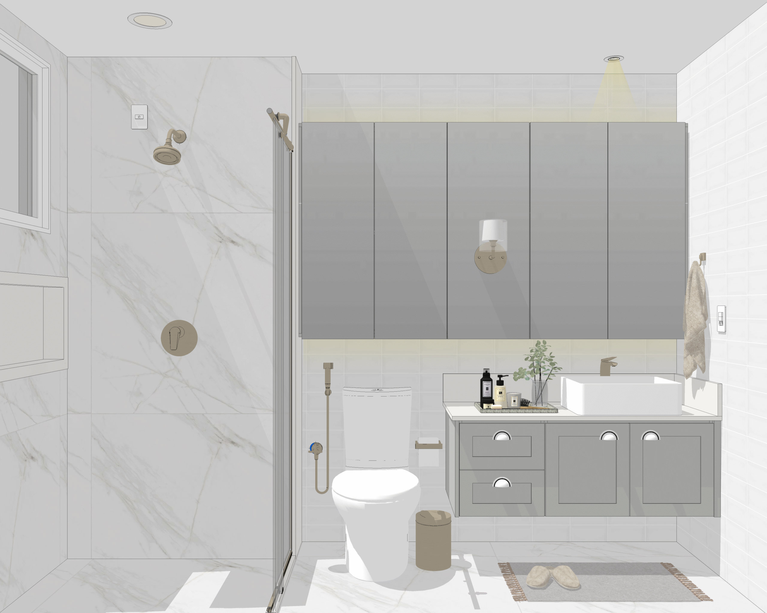 5-Banho Master- Paisagem 01 - Decoração