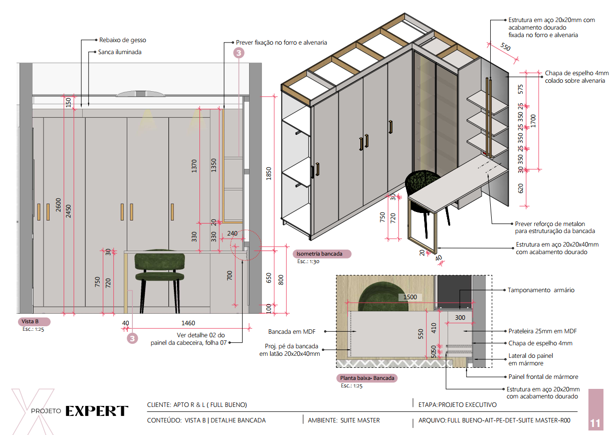 detalhe marcenaria closet